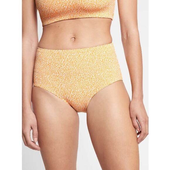 Athleta S micro cheetah abyssinian white High Waist textured bottom swimsuit SUP - Picture 1 of 6